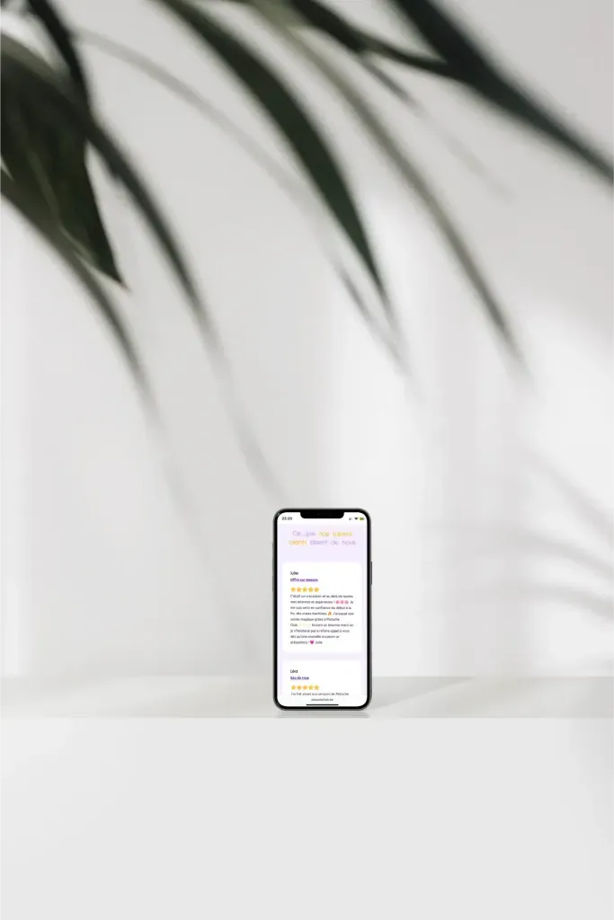 Première image de présentation du projet réalisé pour Pistache Club